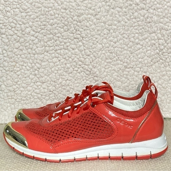 Geox Womens Respira Orange/Gold Casual Athletic Breathable Sneakers Shoes SZ 7 - Picture 2 of 12